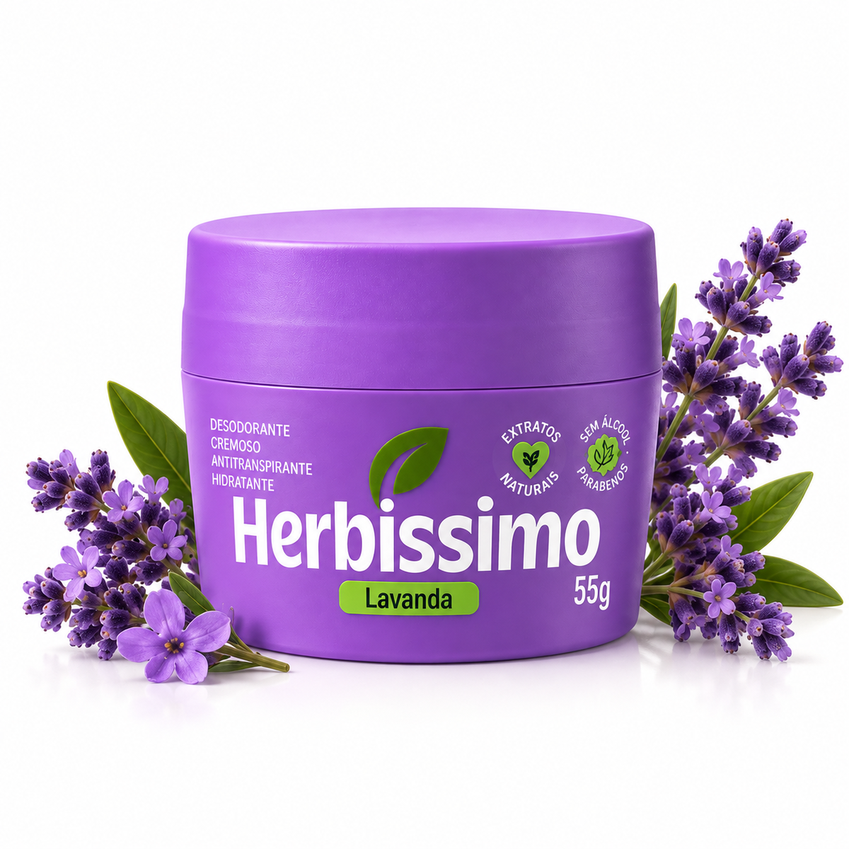 Déodorant Crème Antitranspirant Herbíssimo Lavande – 55 g
