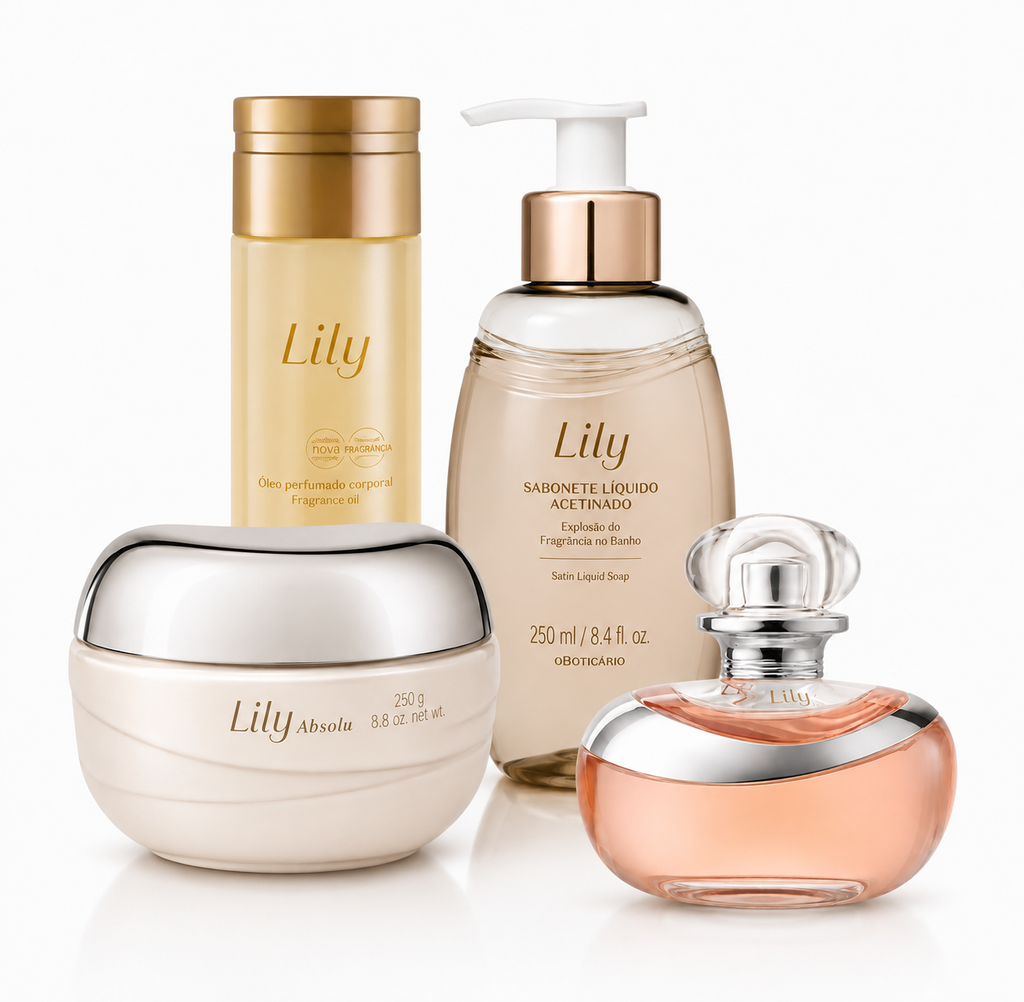 Lily – Coffret 4 Produits Parfumés Eau de Parfum, Crème Parfumée, Huile, Savon de bain
