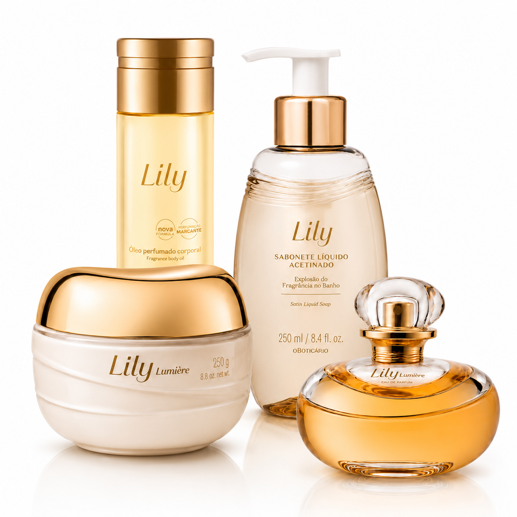 Lily – Coffret 4 Produits Parfumés Eau de Parfum, Crème Parfumée, Huile, Savon de bain
