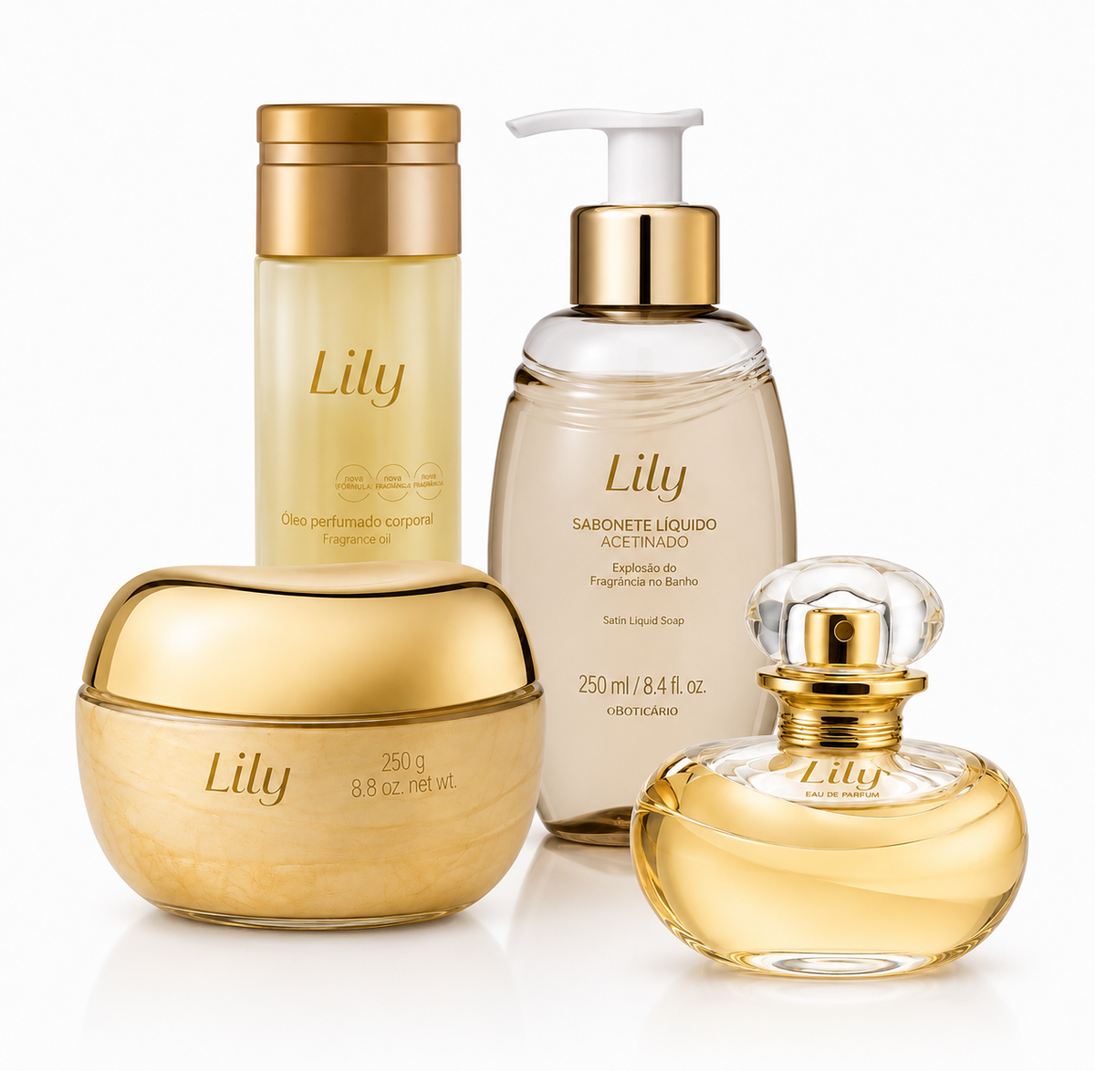 Lily – Coffret 4 Produits Parfumés Eau de Parfum, Crème Parfumée, Huile, Savon de bain
