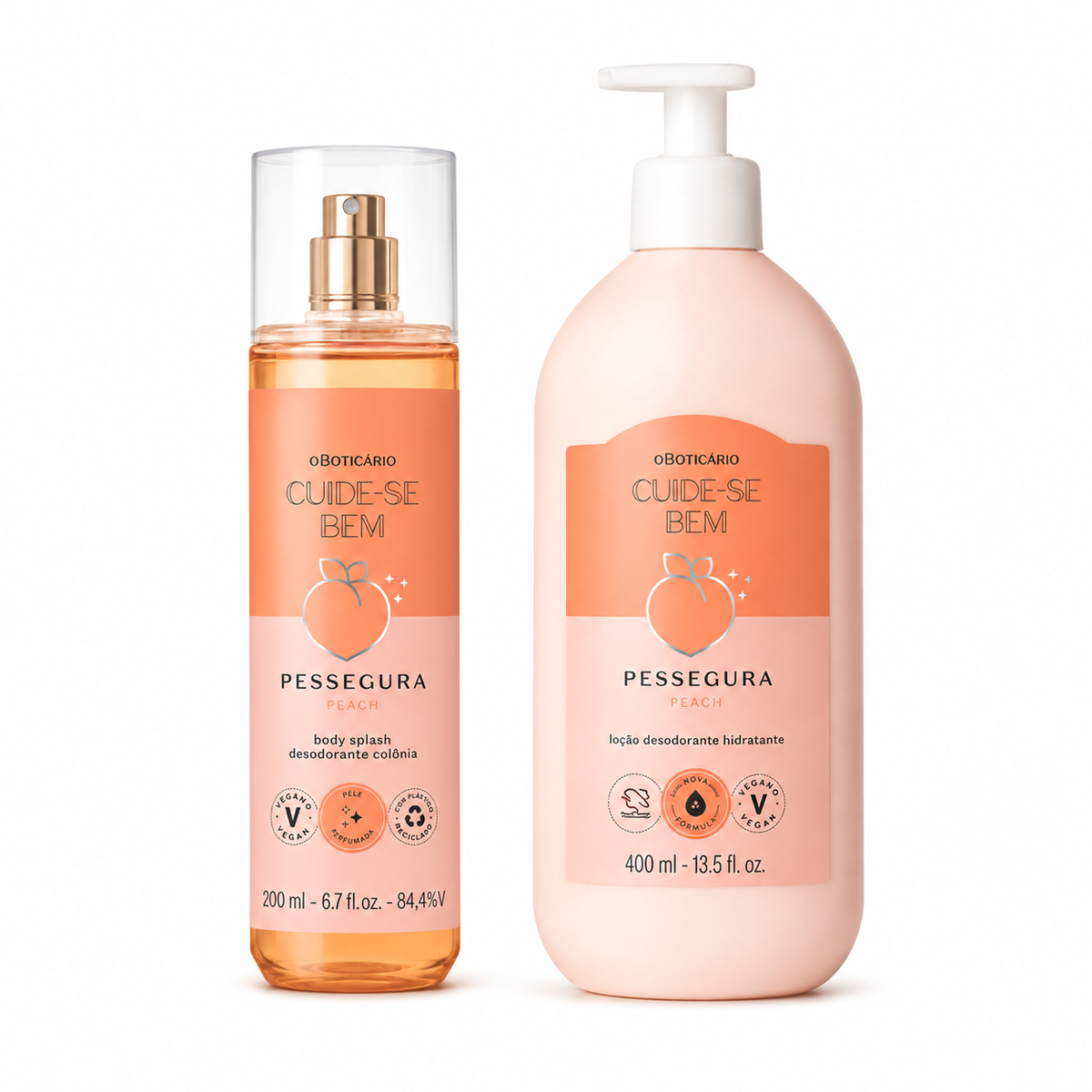 O Boticário Cuide-se Bem Pessegura – Coffret Body Splash + Lotion Hydratante