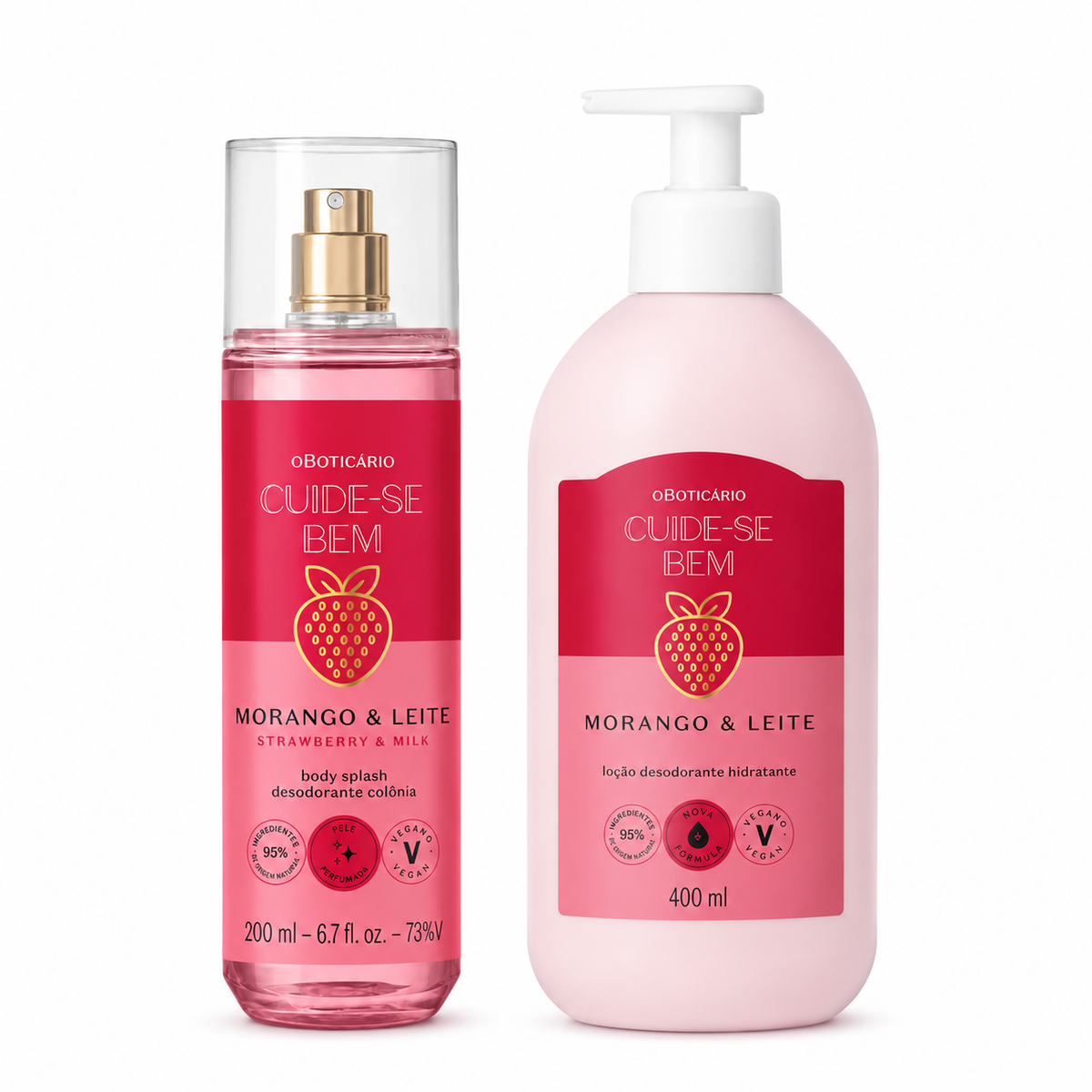O Boticário Cuide-se Bem Morango & Leite – Coffret Body Splash + Lotion Hydratante