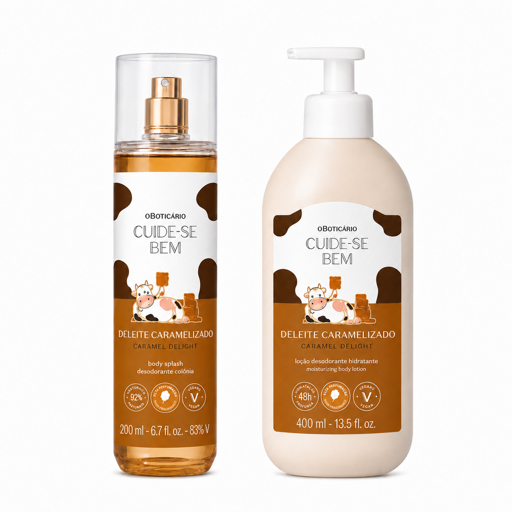 O Boticário Cuide-se Bem Deleite Caramelizado – Coffret Body Splash + Lotion Hydratante