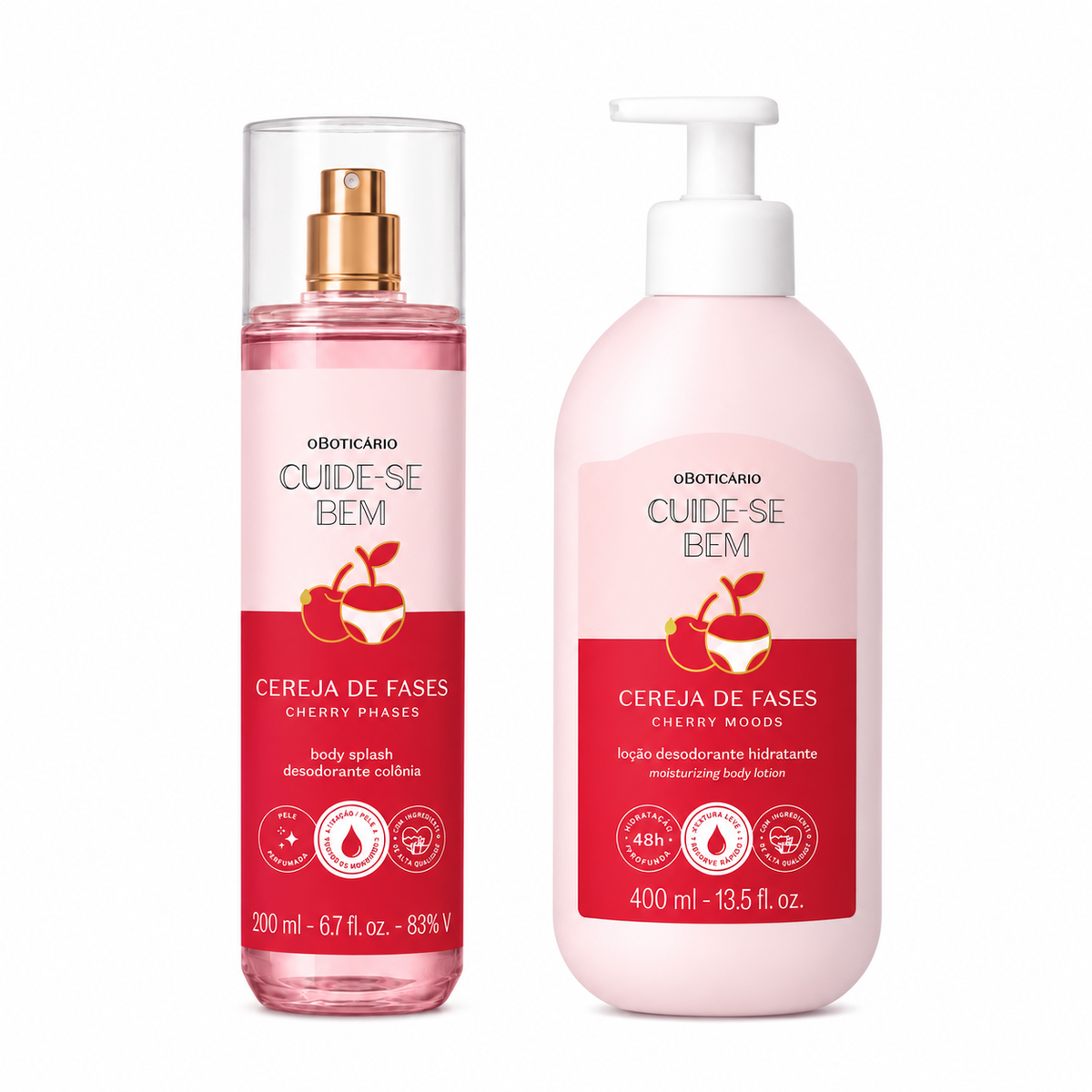 O Boticário Cuide-se Bem Cereja de Fases – Coffret Body Splash + Lotion Hydratante