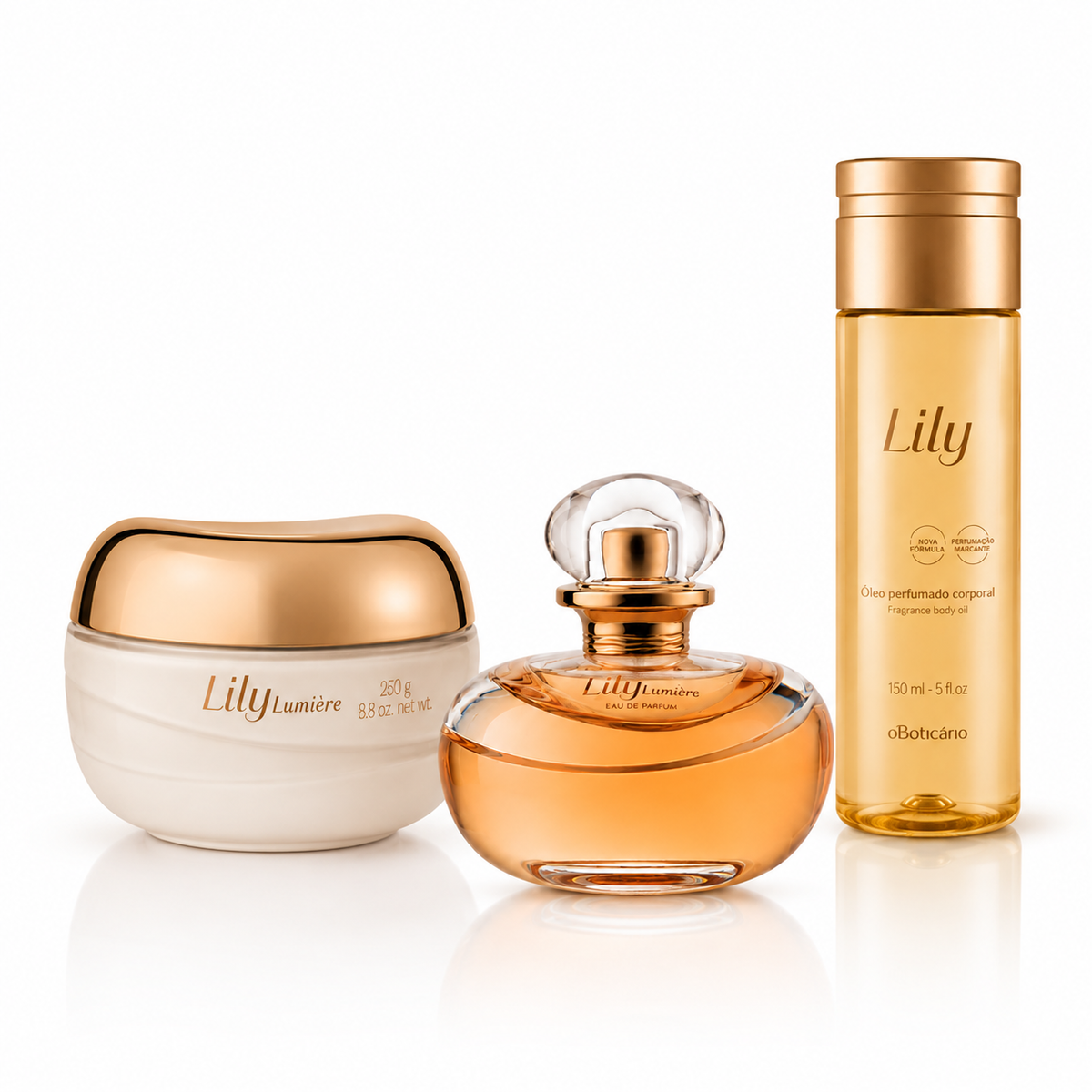 Trio Lily – Eau de Parfum, Crème & Huile Parfumée | 6 Senteurs au Choix