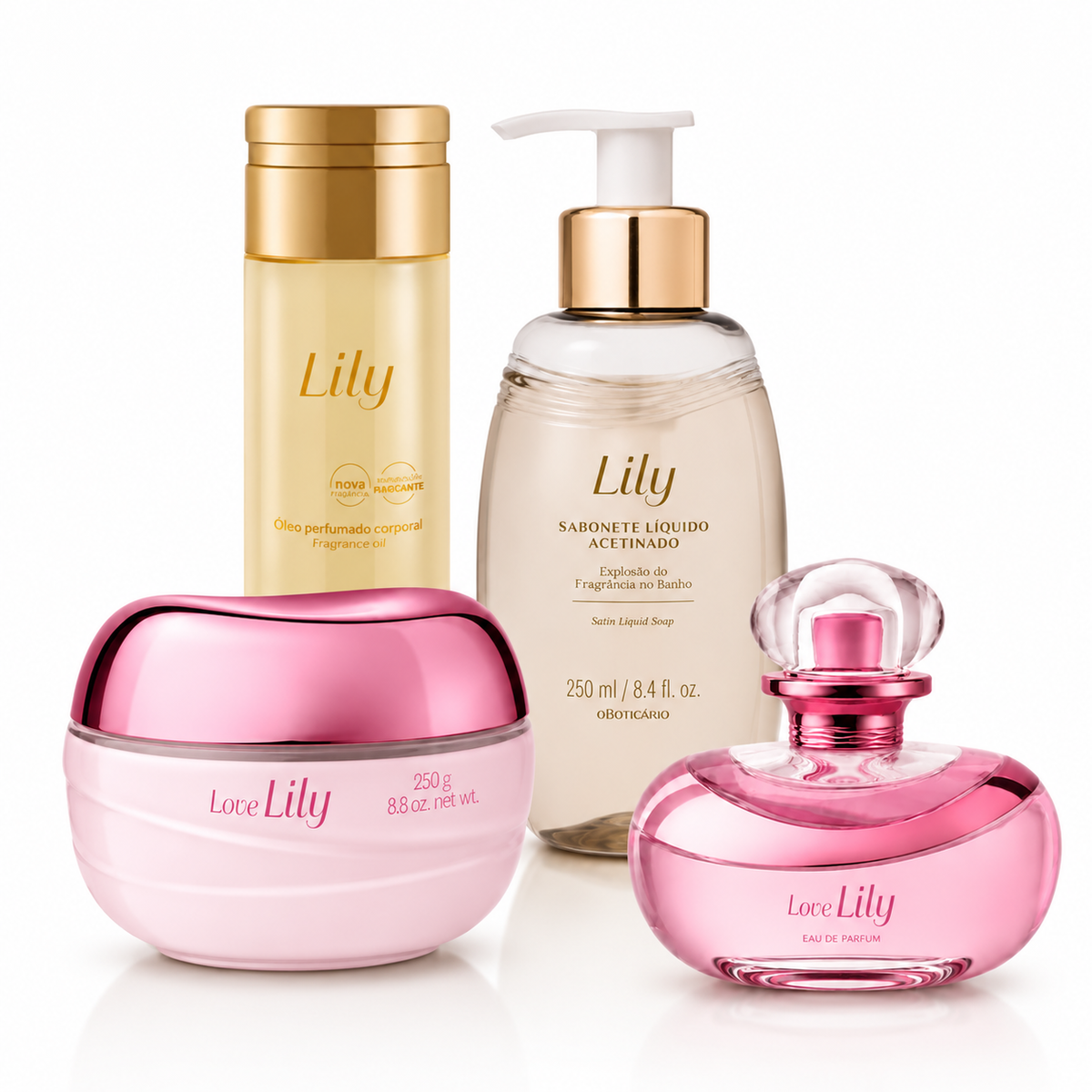 Lily – Coffret 4 Produits Parfumés Eau de Parfum, Crème Parfumée, Huile, Savon de bain