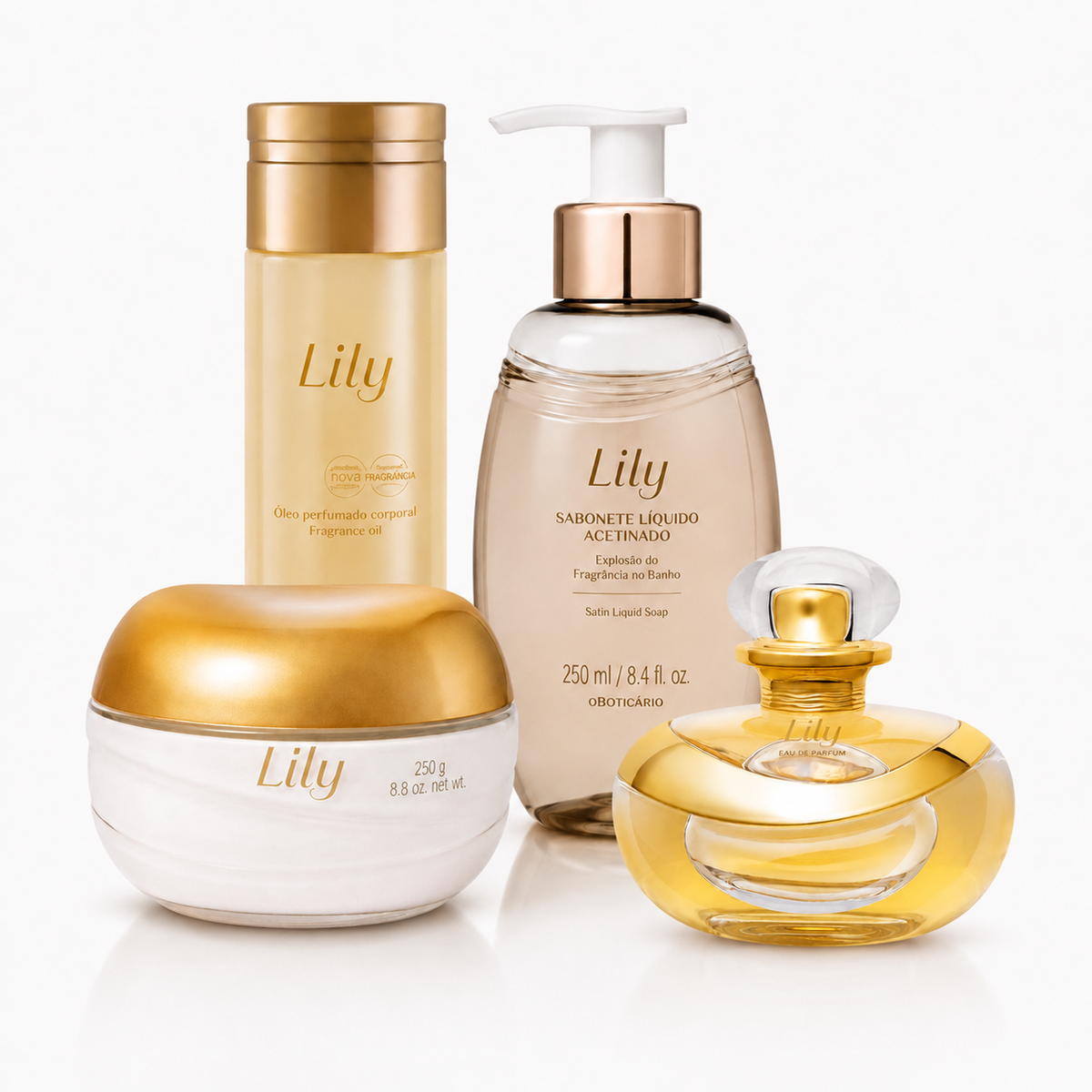 Lily – Coffret 4 Produits Parfumés Eau de Parfum, Crème Parfumée, Huile, Savon de bain