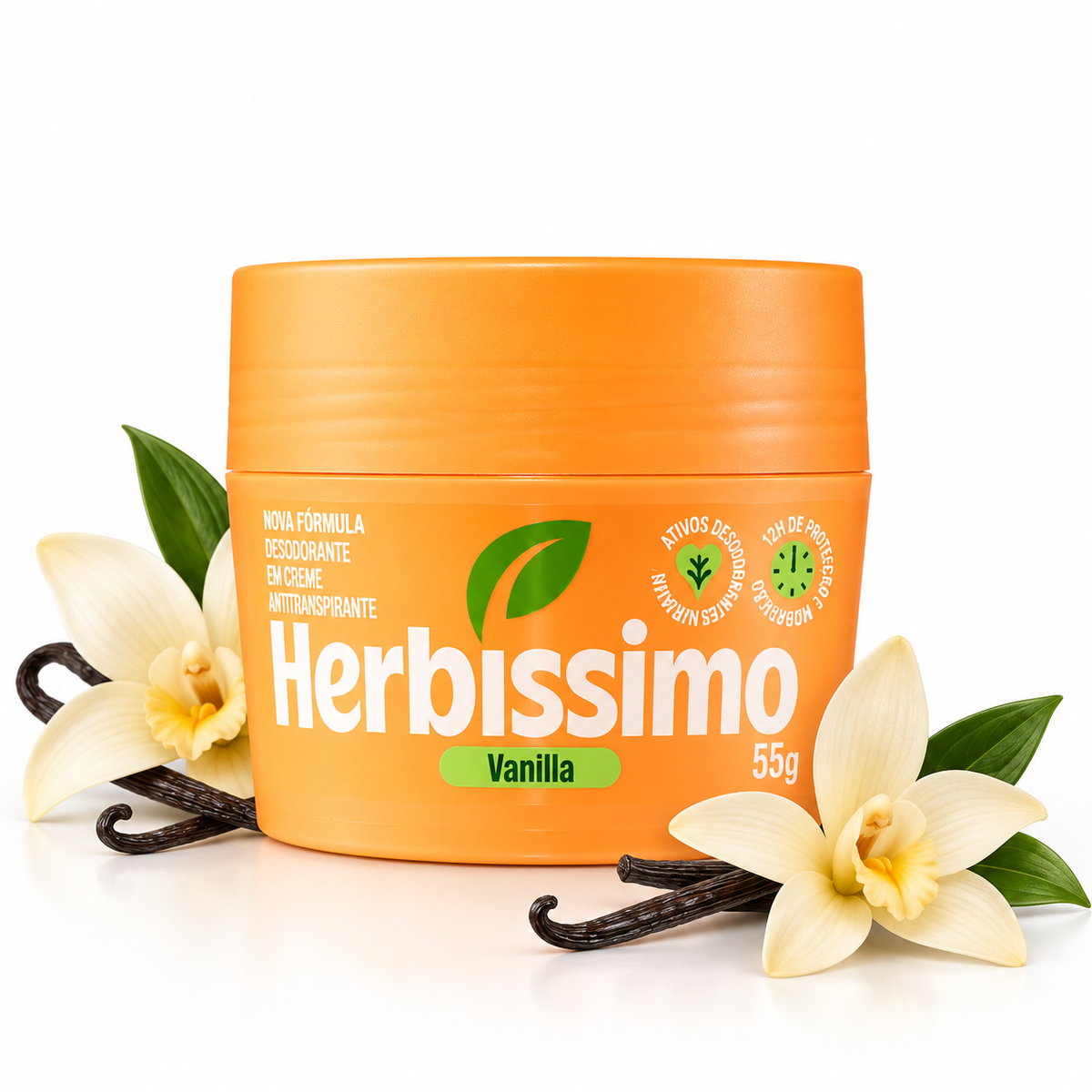 Déodorant Crème Antitranspirant Herbíssimo Vanille – 55 g