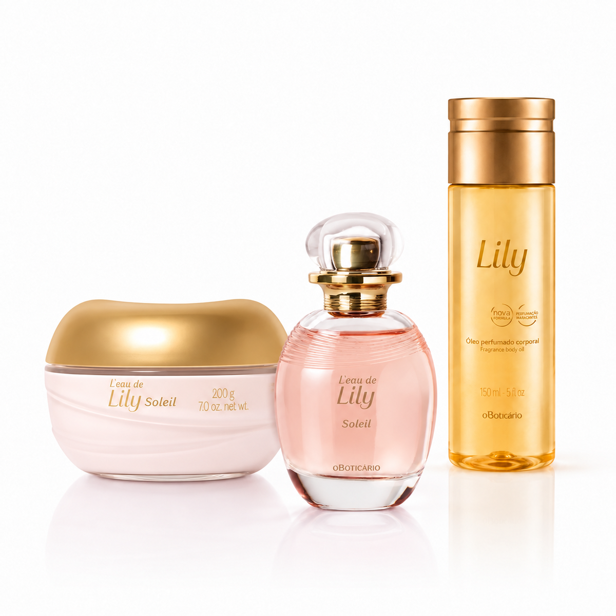 Trio Lily – Eau de Parfum, Crème & Huile Parfumée | 6 Senteurs au Choix