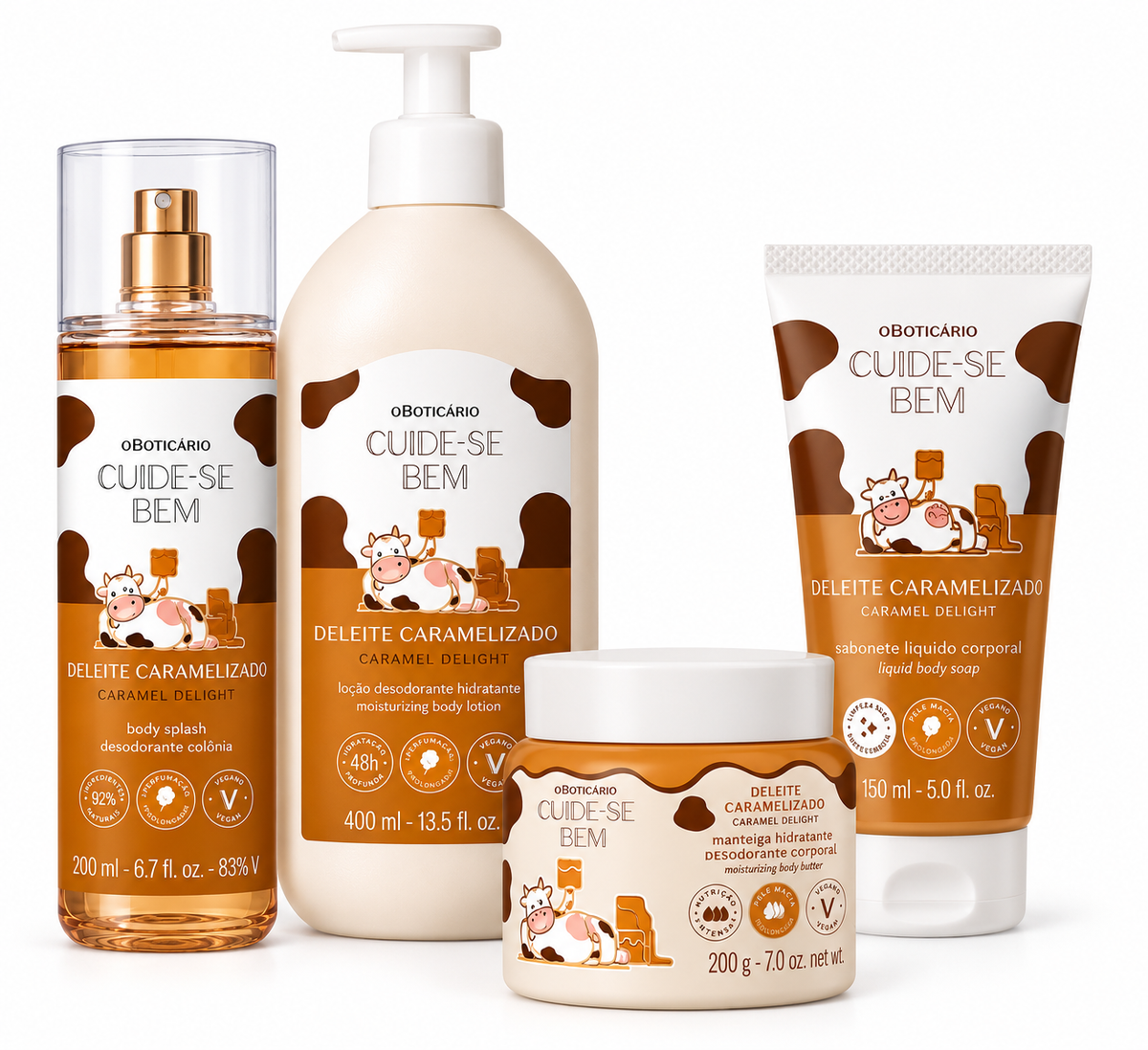 O Boticário Cuide-se Bem Deleite Caramelizado – Coffret Body Splash + Lotion Hydratante